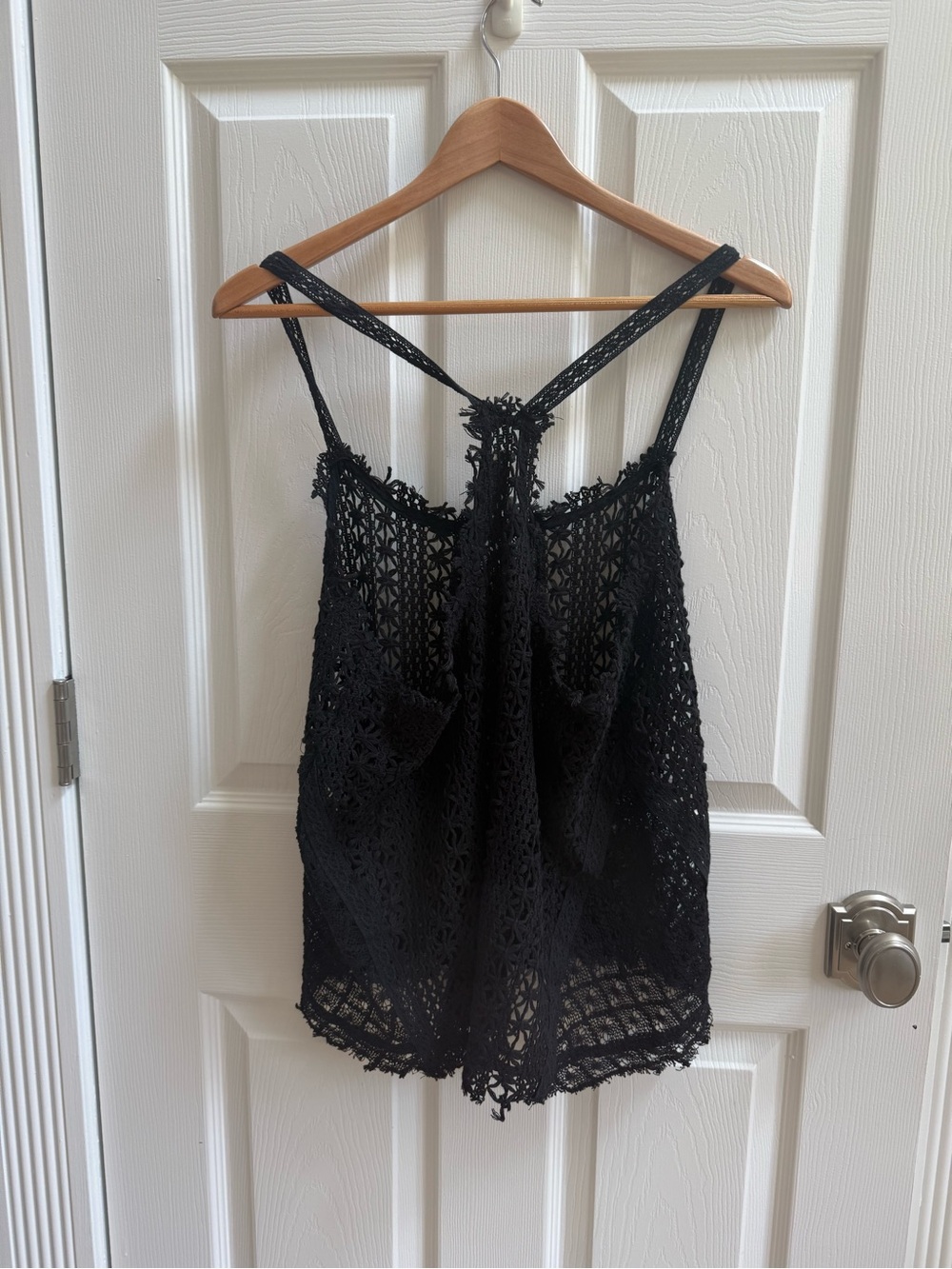 Vintage Havana Black Crochet Tank Top - Classic Women's Summer Layer